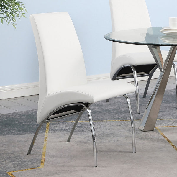 English Elm Darby Pu Leather Dining Side Chairs Set of 2 with Chrome Frame Modern Kitchen B062P440332