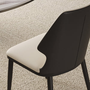 English Elm Modern Gray and White Dining Chair Set of 2 — Ergonomic PU Seats, Sturdy Durable Frame, Versatile Style W509P261582