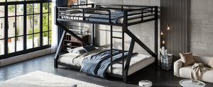 English Elm Twin Xl Over Queen Metal Bunk Bed Low Profile Steel Frame for Guest Rooms W5305S00034