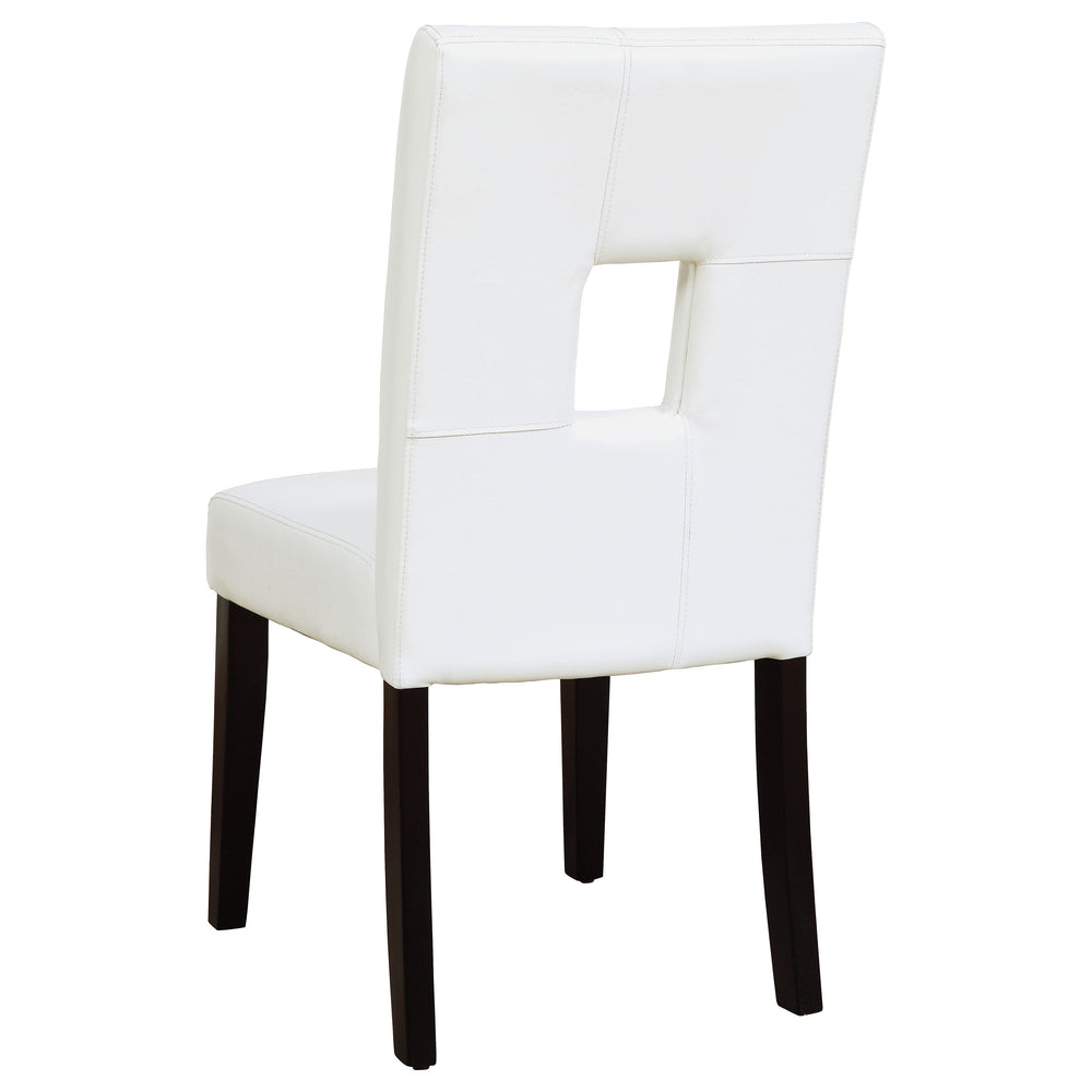 English Elm Shannon White Upholstered Dining Side Chair Set of 2 — Cutout Back, Plush Padding, Sturdy Wood Legs B062P344902