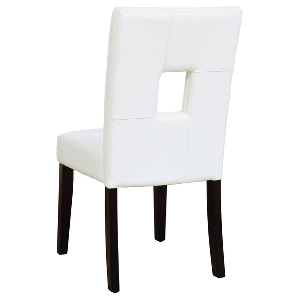 English Elm Shannon White Upholstered Dining Side Chair Set of 2 — Cutout Back, Plush Padding, Sturdy Wood Legs B062P344902