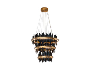 Sunpan Icarus Chandelier - Striking Black and Gold Design for a Stunning Ambience in Any Space Small - W x 36D x 93H