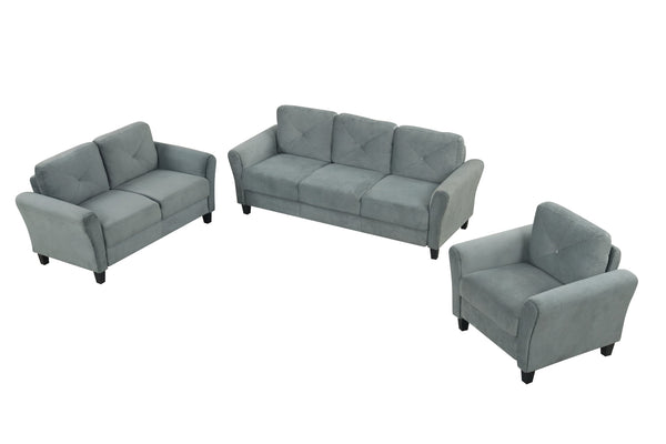 English Elm Couch Plush Modular Sectional Set In Gray Velvet – Versatile, Comfortable & Easy To Clean! W2121S00012