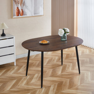 English Elm Extensible Walnut Extendable Table with Black Metal Legs – Versatile Dining, Office & Coffee Table (180cm) W234P235272