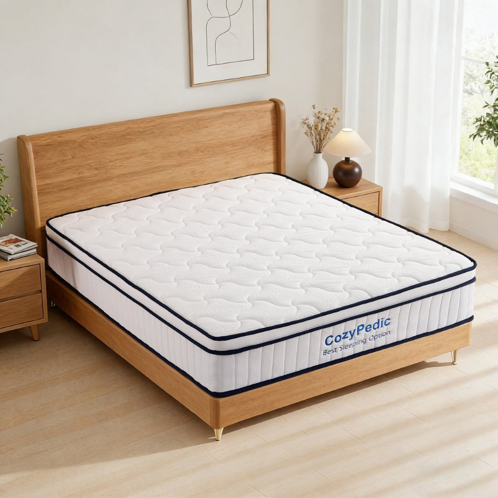 English Elm 10 Inch King Hybrid Mattress Memory Foam Pocket Springs Cooling Cover Certipur W2699P399181