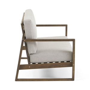 English Elm Christopher Knight Home® - BELGIAN Acacia Wood Loveseat and Coffee Table Set with Slatted Design and Water‑Resistant Cushions Grey 54 L x 31 W x 20.75 H 66742.00GLGRY