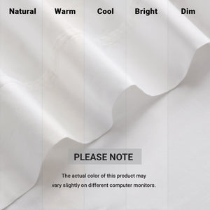 English Elm 4 Pieces King Sateen Sheet Set - Luxurious Egyptian Cotton, Breathable Comfort, Classic White Elegance B035P381313