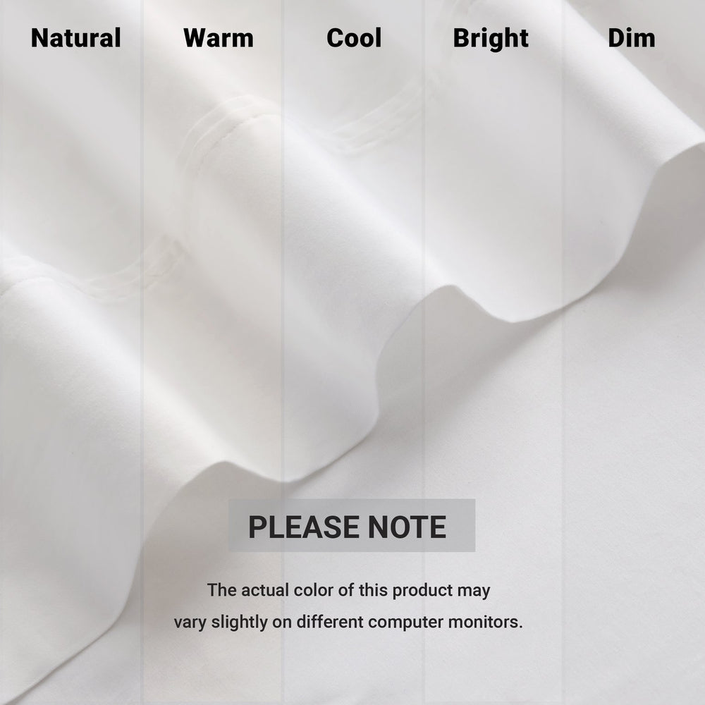 English Elm 4-Piece Queen Sateen Sheet Set – Luxurious White Cotton, Deep Pocket, Hotel Quality Comfort & Style B035P381312