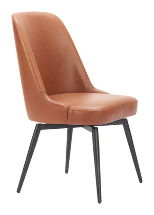 Zuo Modern Keppel Swivel Dining Chair Set Of 2 - Modern Comfort And Style For Contemporary Spaces Brown 100% Polyurethane,Plywood,Steel 110842-zuo-modern