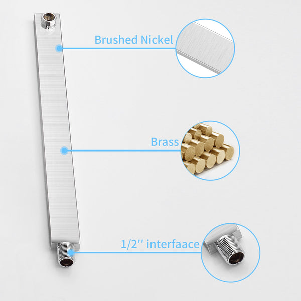 English Elm Rain 10-Inch Square Shower System with Waterfall Tub Spout, Handheld Sprayer, Pressure-Balanced Valve Combo Brushed Nickel T3177P269100