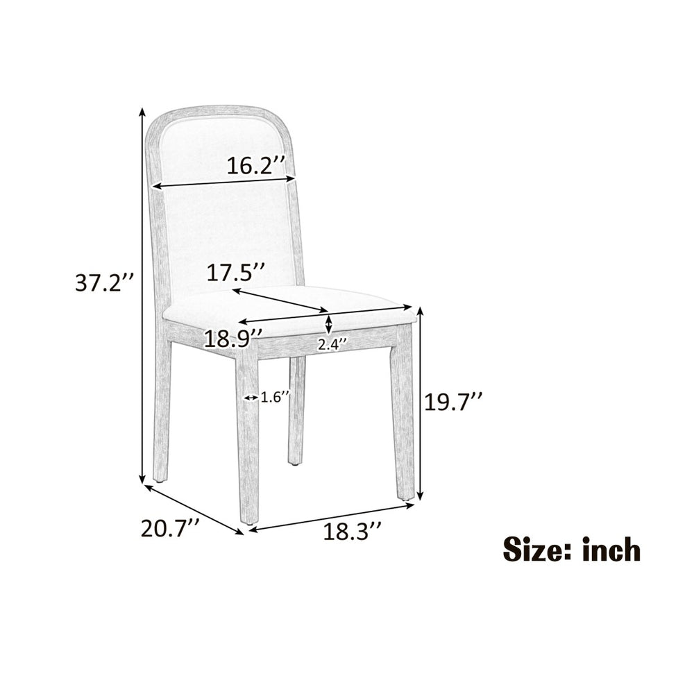 English Elm Trexm Ladder Back Wood Dining Chair Set of Four with Linen Seats Vintage Appeal Natural Wood Wash N715P400659D