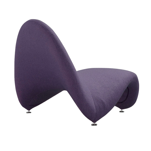 English Elm MoMa Wool Blend Accent Chair in Purple — Modern Abstract Tongue Design, Metal Frame, Plush Foam Comfort B365P398002