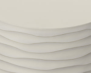 Sunpan Corey Round Coffee Table - Handcrafted Concrete with Brass Accents for Stylish Indoor & Outdoor Spaces Large - 32W x 32D x 16H