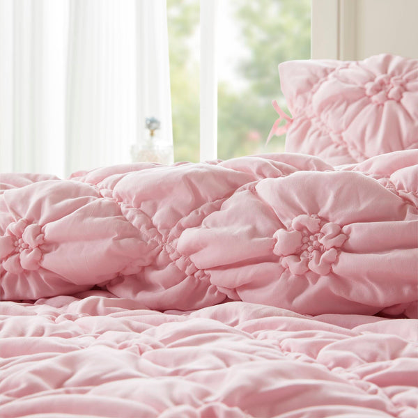 English Elm 3PCS King Comforter Set with Plush Microfiber Fill, Oversized 102"x88" Comforter and Shams Pink 16.93 L x 12.99 W x 7.87 H B035P366524