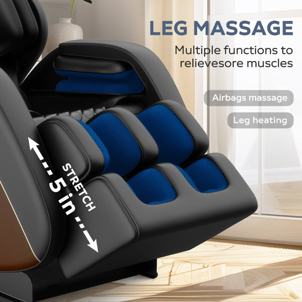 English Elm Zero Gravity Massage Recliner with 8 Rollers Airbags Heat and Bluetooth Audio W3457P484051