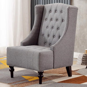 English Elm 1pc Wingback Accent Chair Diamond Tufted Polyester Upholstery Formal Living Room Seat B011P201978