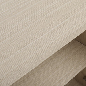 English Elm Sideboard Elegant Floral Handle Buffet Cabinet with 4 Doors, Adjustable Shelves & Reinforced Feet for Dining Room Storage Natural W688P232756