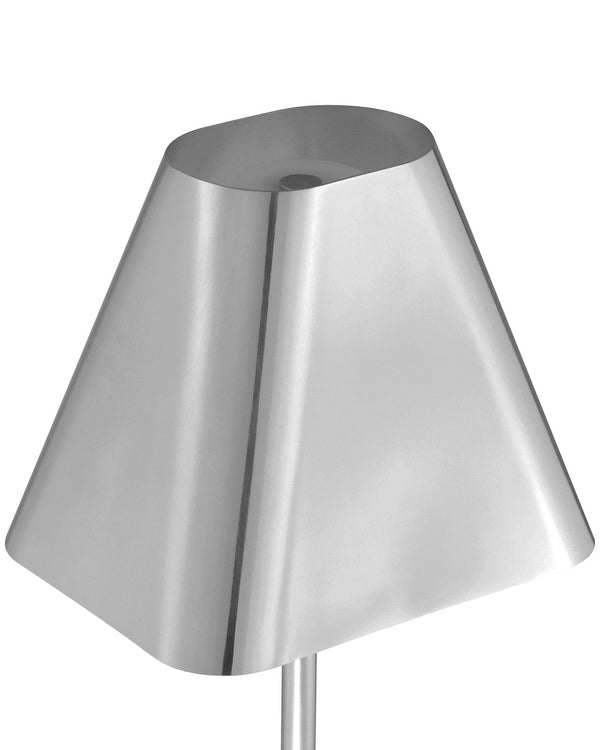 Currey & Company Gadabout Nickel Cordless Table Lamp - Sleek Rechargeable Design For Effortless Room Versatility Silver Metal 6700-0012-currey-company