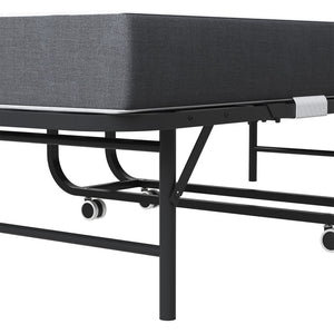 English Elm 75 Inch Rollaway Twin Bed with Memory Foam Mattress Heavy Duty Steel Frame Foldable W2735P425464
