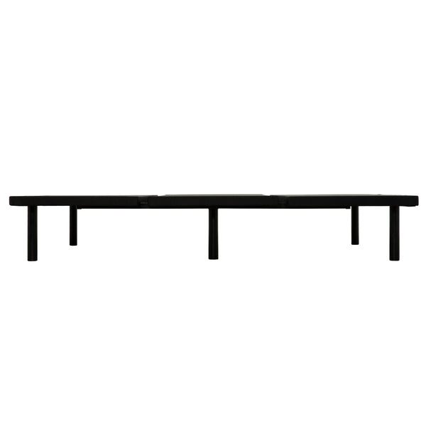 English Elm Upholstered Queen Size Platform Bed Frame with Minimalist Design, Ample Underbed Storage, Sturdy Support and Easy Assembly Black 39 L x 25 W x 7 H B011P198401