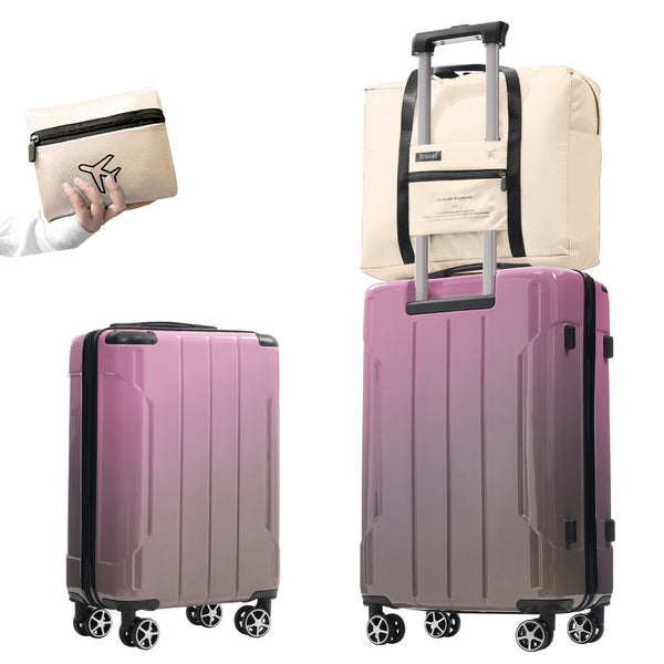 English Elm Luggage 3 Piece Polycarbonate Hardshell Set with Tsa Lock and Spinner Wheels N730P298383P