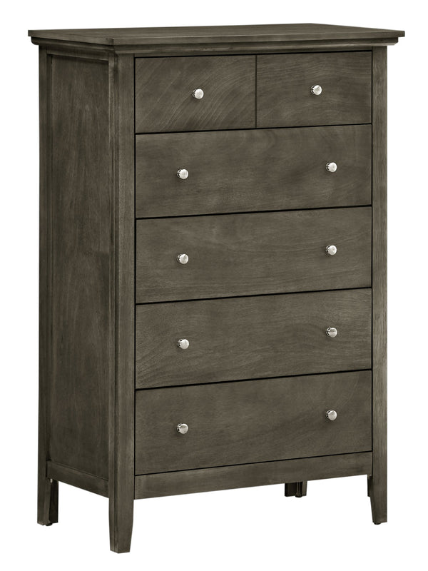 English Elm Hammond Elegant Silver Champagne Dresser with Dovetail Drawers, Soft-Close Hardware, Durable Veneer Finish Gray 52 L x 35 W x 21 H B078108312