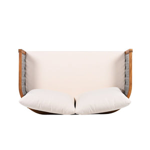 English Elm Outdoor Acacia Tub Sofa Set with Woven Rope Panels Deep Seating Patio Collection N780P24585960G