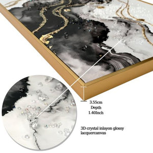 English Elm Large Abstract Diptych Canvas Set Hand Painted Gold Textured Minimalist Wall Decor W3374P419285