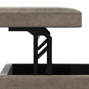 English Elm Owen Lift Top Storage Ottoman Vegan Leather Mid Century Modern Living Room B136P439028
