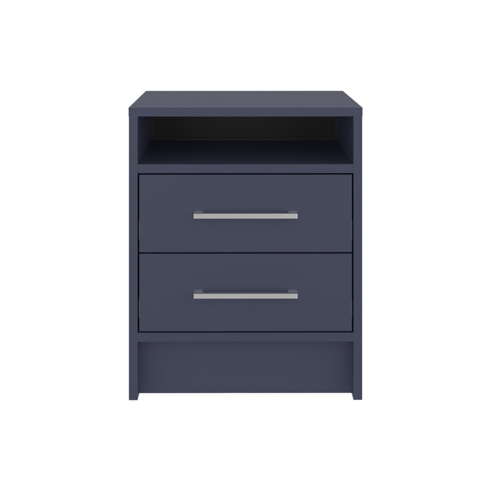 English Elm Nightstand with 1 Drawer and 3 Open Shelves, Compact Alby Finish for Stylish, Organized Bedrooms Blue 23.62 L x 19.69 W x 6.3 H B097P395895