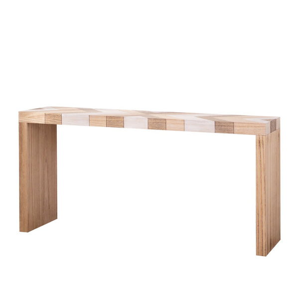 English Elm Modern Chevron Wood Console Table 62 Inch Entryway Sofa Accent for Any Room W2729P356958