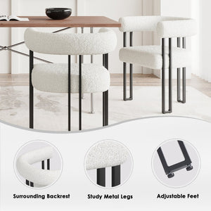English Elm Counter Height Stools Set of 2 Mid-century Metal Legs Ergonomic Kitchen Island Seating Beige T3623P432004