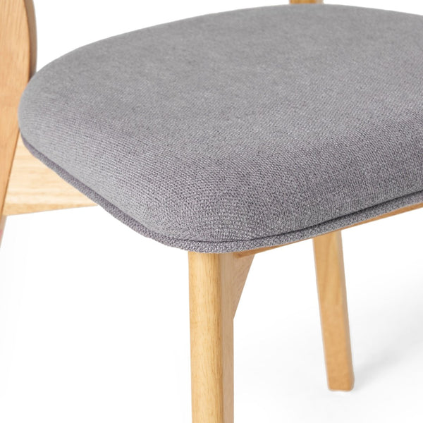 English Elm Caleb Mid Century Upholstered Dining Chairs Rubberwood Tapered Legs Set of 2 Dark Gray,Natural N768P379763O