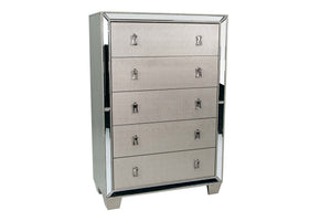 English Elm Traditional Elegant 6-Drawer Dresser with Antique Finish and Decorative Pulls for Spacious Bedroom Storage Silver 41 L x 21 W x 56 H B011P395091