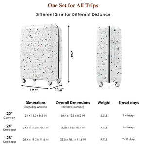 English Elm Luggage 3 Piece Hard Shell Abs Pc Spinner Set with Usb Port Airline Carry-on N726P264892W