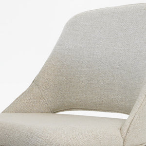 English Elm Ashcroft Furniture - Weston Solid Wood Dining Chairs Set of 2 in Beige Linen — Transitional Full-Back Comfort, Durable Upholstery (2) B183P281179