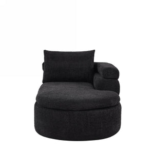 English Elm 106" L-shaped Sectional Sofa Modular Chaise Lounge Neutral Fabric Living Room Black N771P396321H_N771P396322H