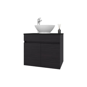 English Elm Sheridan Wenge Bathroom Vanity Cabinet with 2 Doors — Space-Saving, Scratch-Resistant Melamine Finish, 20.4"H x 23.4"W B128P314800