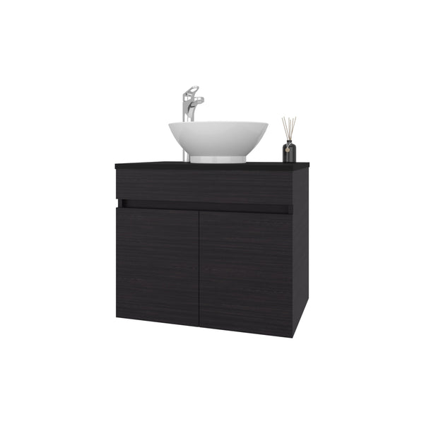 English Elm Sheridan Wenge Bathroom Vanity Cabinet with 2 Doors — Space-Saving, Scratch-Resistant Melamine Finish, 20.4"H x 23.4"W B128P314800