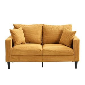 English Elm 57 Inch Compact Upholstered Loveseat with Hardwood Frame for Modern Living Spaces W311P221206