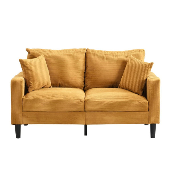 English Elm 57 Inch Compact Upholstered Loveseat with Hardwood Frame for Modern Living Spaces W311P221206
