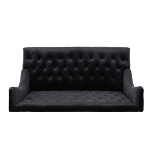English Elm Christopher Knight Home® - LOVESEAT wingback velvet button-tufted diamond stitch loveseat with plush comfort and durable sheen Black 61186.00NVLTBLK
