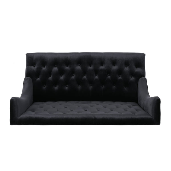 English Elm Christopher Knight Home® - LOVESEAT wingback velvet button-tufted diamond stitch loveseat with plush comfort and durable sheen Black 61186.00NVLTBLK