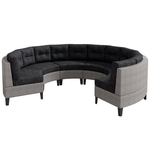 English Elm Christopher Knight Home® - Outdoor U-Shaped 6 Seater Patio Sofa Set - Modular Half-Circle PE Rattan, Water-Resistant Cushions, Black+Gray N757S592636B