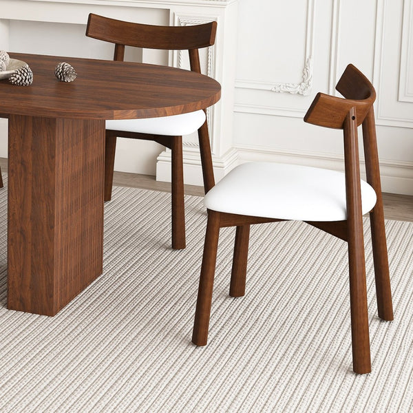 English Elm 62.9" Oval Walnut Veneer Dining Table Seats Six Modern Farmhouse Waterproof Surface W2700S00125