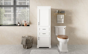 English Elm 71-inch Freestanding Bathroom Vanity with Soft-Close Doors, Adjustable Shelves, Drawers & Anti-Tip Stability N729P335588K