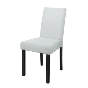 English Elm Sarang Faux Marble Black Dining Table with 4 Silver Padded Chairs — Solid Wood MDF, Sturdy Craftsmanship B201P359580