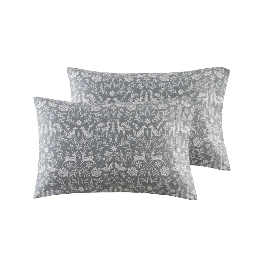 JLA Home True North by Sleep Philosophy - 100% Cotton Flannel Sage Winter Fauna Sheet Set — Plush Brushed 160gsm, Deep-Pocket, Breathable Year-Round Warmth TN20-0605