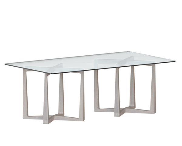 Sunpan Glass Dining Table Top - Rectangular Clear Tempered Design for Denver, Lianne, London Bases 86.5"