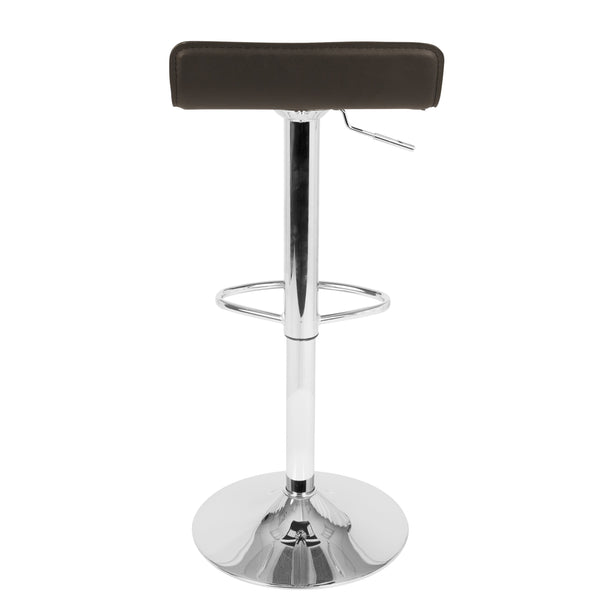 English Elm Ale Contemporary Adjustable PU Leather Barstool with Chrome Base, Swivel, 21"-30" Height Range Brown B202P222266